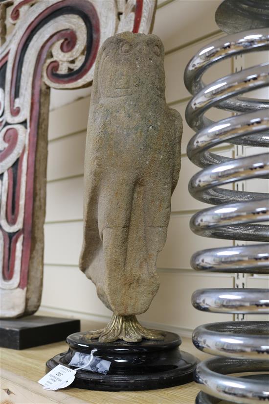 An Egyptian stone carving of Horus from Thebes